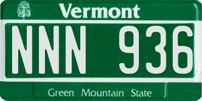VT license plate NNN936