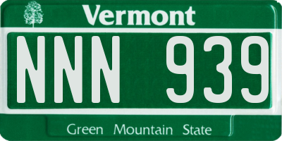 VT license plate NNN939