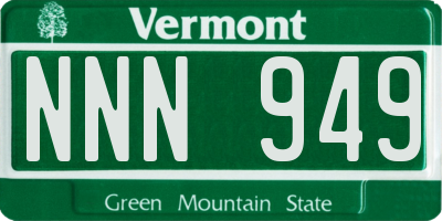 VT license plate NNN949