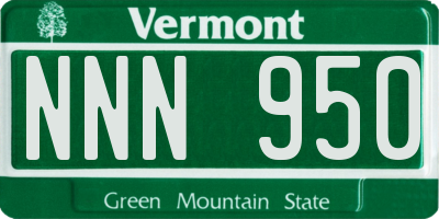 VT license plate NNN950