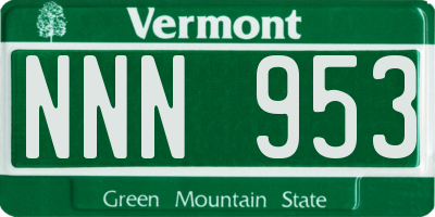 VT license plate NNN953