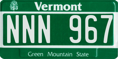 VT license plate NNN967