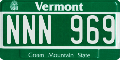 VT license plate NNN969