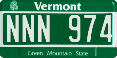 VT license plate NNN974