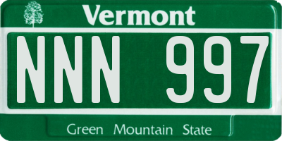 VT license plate NNN997