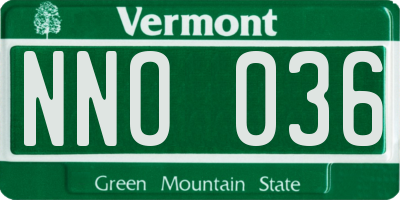 VT license plate NNO036