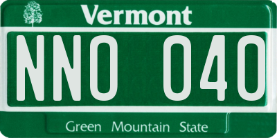 VT license plate NNO040