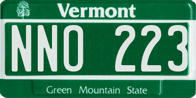 VT license plate NNO223