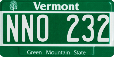 VT license plate NNO232
