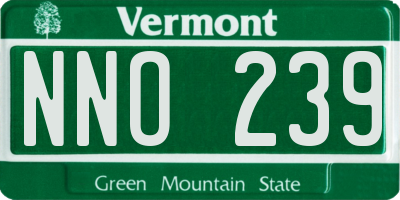 VT license plate NNO239