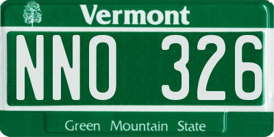 VT license plate NNO326