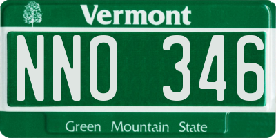 VT license plate NNO346