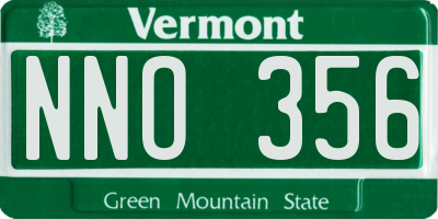VT license plate NNO356