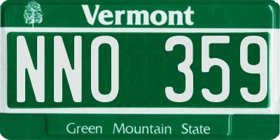 VT license plate NNO359