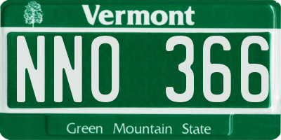 VT license plate NNO366