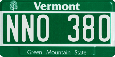 VT license plate NNO380