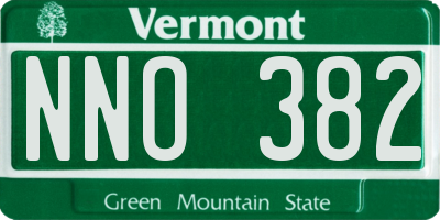 VT license plate NNO382