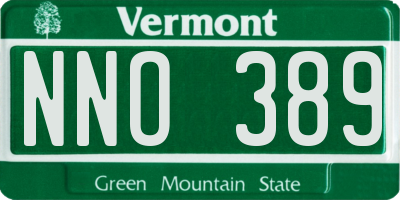 VT license plate NNO389