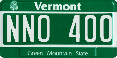 VT license plate NNO400