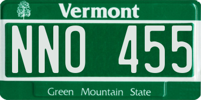 VT license plate NNO455