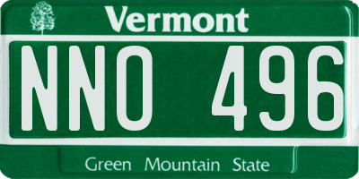 VT license plate NNO496