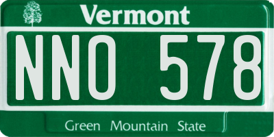VT license plate NNO578