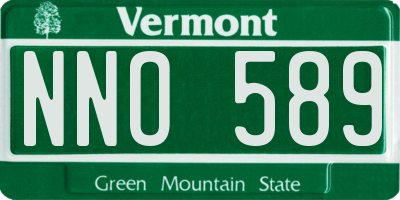 VT license plate NNO589