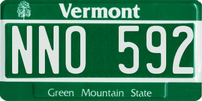 VT license plate NNO592