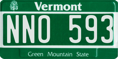 VT license plate NNO593