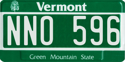 VT license plate NNO596