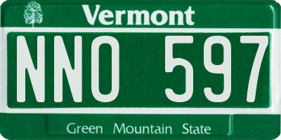 VT license plate NNO597