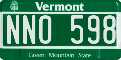 VT license plate NNO598