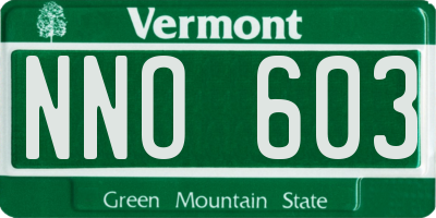 VT license plate NNO603