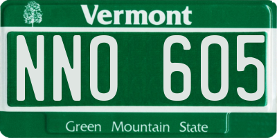 VT license plate NNO605