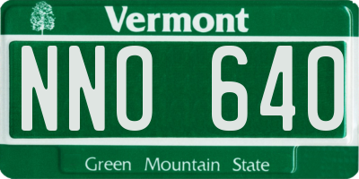 VT license plate NNO640
