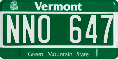 VT license plate NNO647