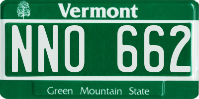 VT license plate NNO662