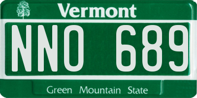 VT license plate NNO689
