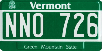 VT license plate NNO726