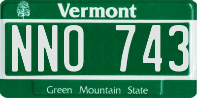 VT license plate NNO743