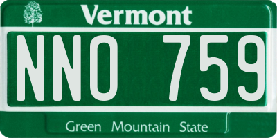 VT license plate NNO759