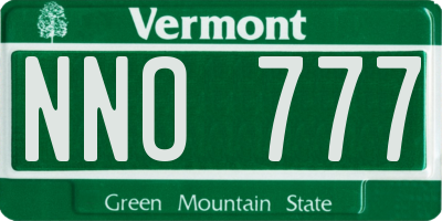 VT license plate NNO777