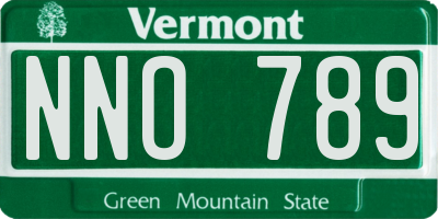 VT license plate NNO789