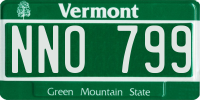 VT license plate NNO799