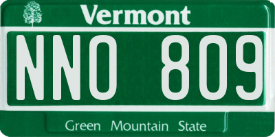VT license plate NNO809