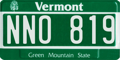 VT license plate NNO819