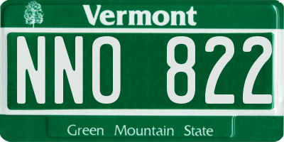 VT license plate NNO822