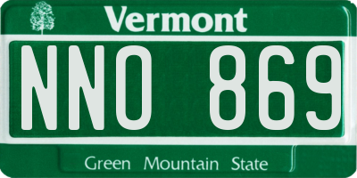 VT license plate NNO869