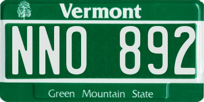 VT license plate NNO892