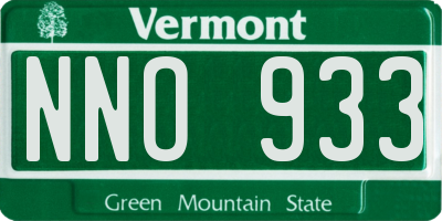 VT license plate NNO933